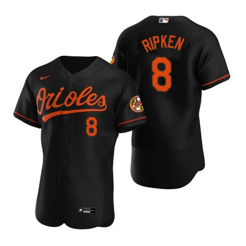 Men's Baltimore Orioles #8 Cal Ripken Jr. Black Flex Base Stitched Jersey